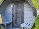 Баня-бочка 2 метра с крыльцом - фото 1