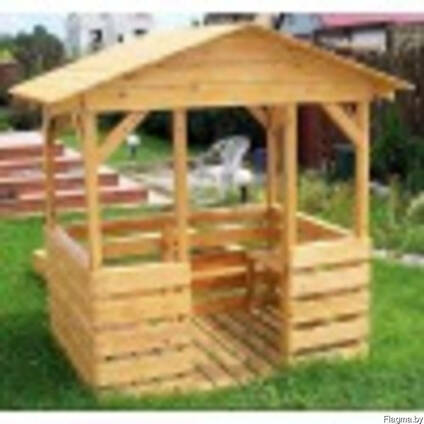 Беседка "Детская" с деревянной крышей
