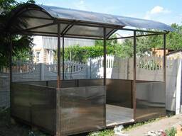 Беседки из металлокаркаса, поликорбаната.