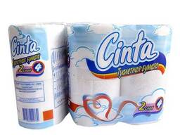 Бумага туалетная двухслойная «Cinta», белая, 4 рулона/уп (10)
