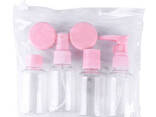 Бутылочки дорожные 35мл в наборе (4+2) шт, ассорти (белый или розовый цвет) - фото 1