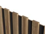 Декоративные стеновые реечные панели черный/ясень - фото 2