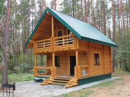 Деревянный дом, баня, беседка из оцилиндрованного бревна