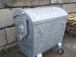 Евроконтейнер 1100 л оцинкованный для мусора, для сбора твердых бытовых отходов, ТБО - фото 2