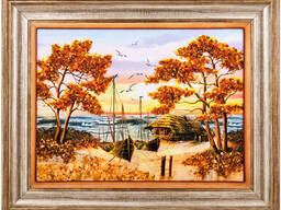 Картина «Красота природы» с янтарной крошкой 55х45см 22WZA4