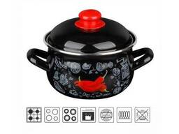 Кастрюля стальная эмалированная, 2.1 л, серия Перчик, Perfecto Linea (подходит для всех. ..