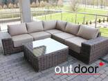 Комплект мебели из ротанга Outdoor Санторини, широкое плетение, коричневый