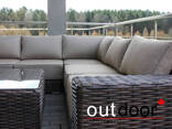 Комплект мебели из ротанга Outdoor Санторини, широкое плетение, коричневый