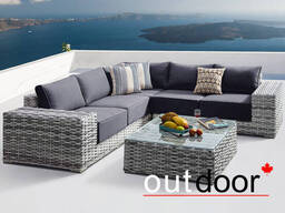 Комплект мебели из ротанга Outdoor Санторини, широкое плетение, светлый микс