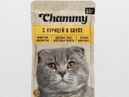 Корм консерв. для кошек "Chammy" с курицей в соусе 85г