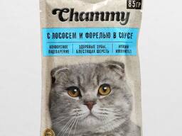 Корм консерв. для кошек "Chammy" с лососем форелью в соусе 85г