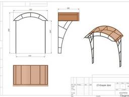 Козырек с боковинами арка, навес, поликарбонат