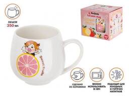 Кружка керамическая, 350 мл, Sweet fruits, грейпфрут, Perfecto Linea