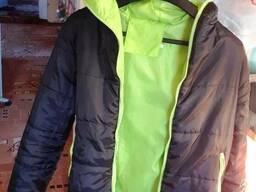 Куртка ветровка весенняя с капюшоном легкая двухсторонняя S 165 см