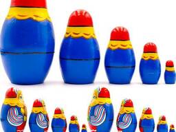 Матрешка с тюльпанами в народном голландском костюме (набор 5 шт)