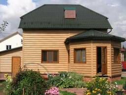 Металлический блок хаус, цвет золотой дуб.