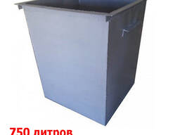 Мусорный бак 0,75м3, евроконтейнер металлический ТБО ts