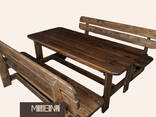 Набор мебели из массива сосны (стол 2 скамьи) - фото 1