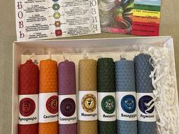 Набор Чакральных Свечей из натуральной ващины под заказ