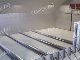 Навальное хранение в овощехранилище с использованием напольных полукруглых каналов