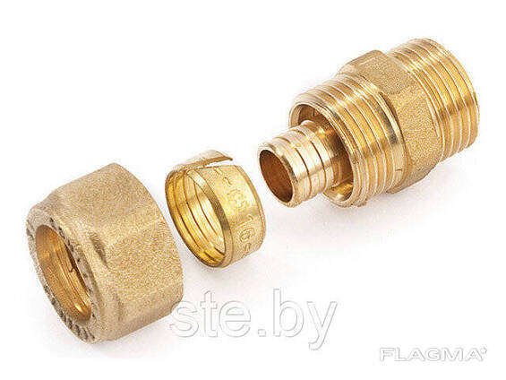 Ниппель 16(2.0)х1/2 нар. для трубы PEX General Fittings