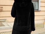 Пальто Мехофф женское 48 L черное натуральный мех - фото 1
