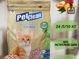 PetClean Tofu - наполнитель для кошек 24 л персик