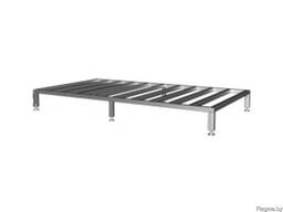 Подтоварник из нержавеющей стали с решотчетой полкой