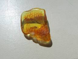 Природный небольшой камень янтарь с инклюзом