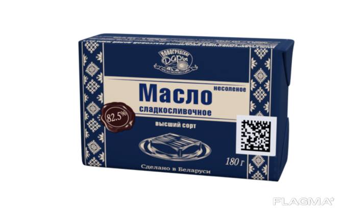 Масло сливочное 82,5% в пачках по 180г