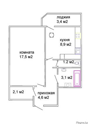 Продаётся однокомнатная квартира в городе Смолевичи
