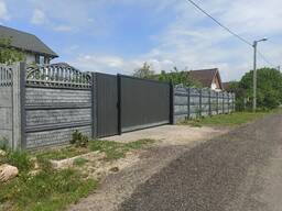 Распашные металлические ворота тёмно‑серого цвета в Бресте продажа и установка под ключ
