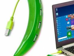 Разветвитель USB «Перчик», зеленый