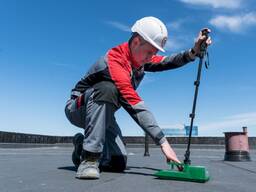 Диагностика протечек наплавляемой кровли влагомером Tramex RWS (Ирландия)