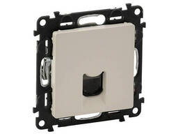 Розетка 1-ая телефонная 1хRJ 11 4 конт. (скрытая) слоновая кость, Valena Life, Legrand. ..