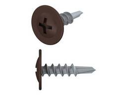 Саморез 4.2х16 мм с прессшайбой, цинк, со сверлом, RAL 8017 (500 шт в карт. уп. ). ..