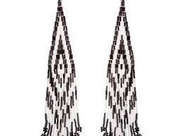 Серьги из бисера «Дождик» 18 см J87EQK