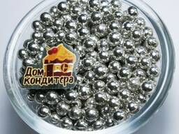 Шарики сахарные серебряные 8 мм, 10 г