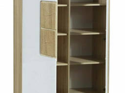 Шкаф с витриной Олмеко Дора 30.03-02, дуб сонома/белый глянец