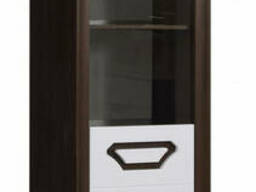 Шкаф с витриной Олмеко Ева 30.02-01, дуб кальяри/белый глянец)