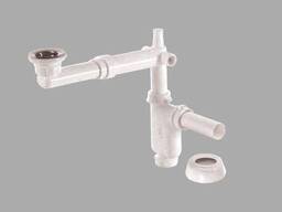 Сифон для умывальника с литым выпуском 64мм, с телескоп. трубой 1 1/4", Bakimay