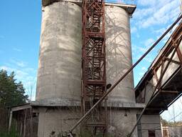 Силоса для хранения цемента со зданием склада цемента Склад для хранения сухих строй. мат.