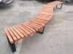 Скамейка металлическая с брусом Виток 6  1700х400х450мм