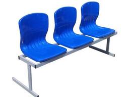 Скамейка металлическая с пластиковыми сидениями "Арена-2,3,4" и более