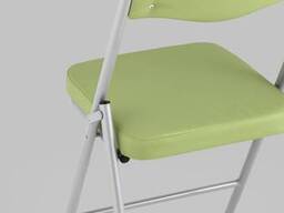 Складной стул Джонни экокожа салатовый каркас металлик