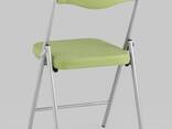Складной стул Джонни экокожа салатовый каркас металлик - фото 1