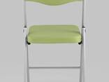 Складной стул Джонни экокожа салатовый каркас металлик - фото 2