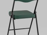 Складной стул Джонни экокожа зелёный каркас черный матовый - фото 1