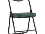 Складной стул Джонни экокожа зелёный каркас черный матовый - фото 3