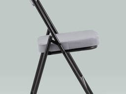 Складной стул Джонни велюр серый каркас черный матовый